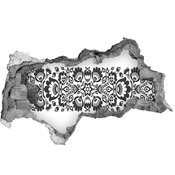 Vinilo efecto 3d pared rota irregular Motivo floral en la pared