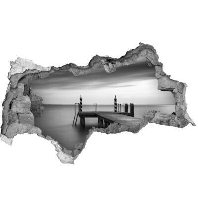 Fotomural autoadhesivo efecto agujero 3d Muelle sobre aguas tranquilas