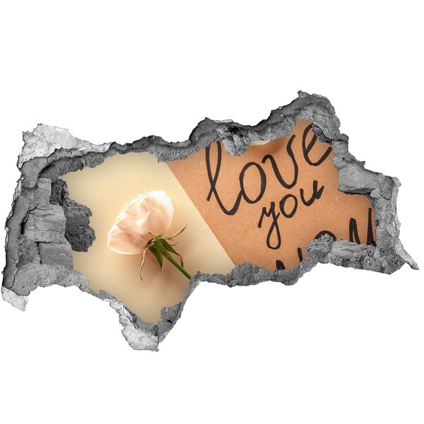 Pegatina decorativa agujero en la pared 3d Una flor en el corazón de la pared.