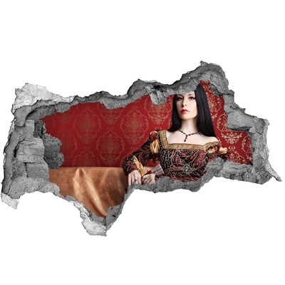 Fotomural autoadhesivo efecto agujero 3d Princesa en las ruinas