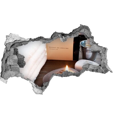 Pegatina decorativa agujero en la pared 3d Relájese en el spa