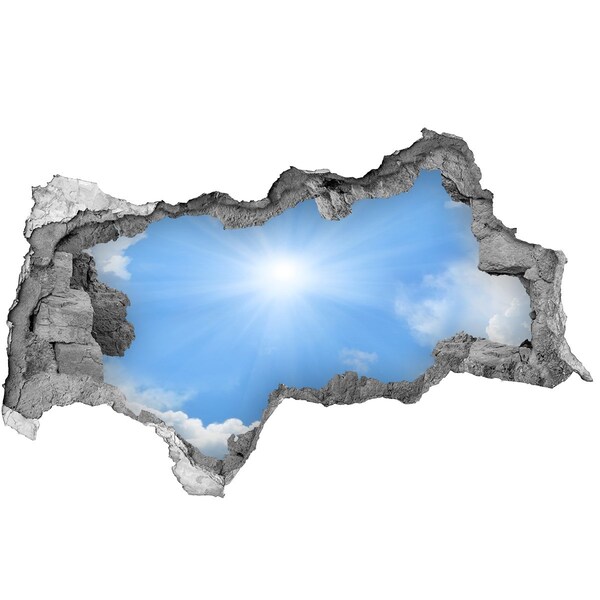 Vinilo adhesivo boquete en la pared rota Cielo con rayos de sol