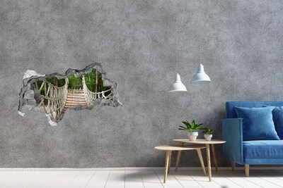Vinilo efecto 3d pared rota irregular Puente de la jungla