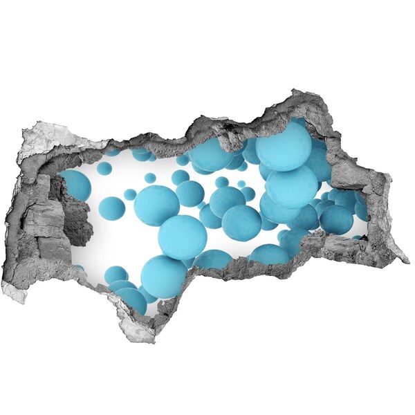 Vinilo adhesivo boquete en la pared rota Burbujas en el espacio azul