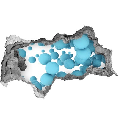 Vinilo adhesivo boquete en la pared rota Burbujas en el espacio azul