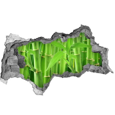 Pegatina decorativa agujero en la pared 3d Bosque de bambú verde