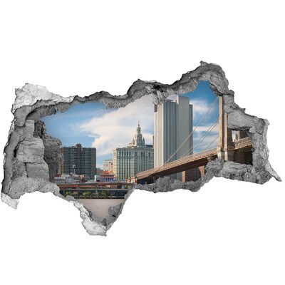 Pegatina decorativa agujero en la pared 3d Vista de Nueva York