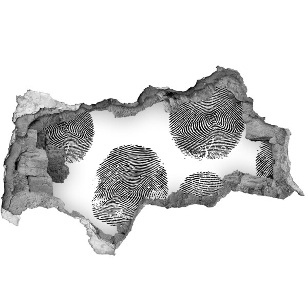 Fotomural autoadhesivo efecto agujero 3d Huella dactilar en la pared