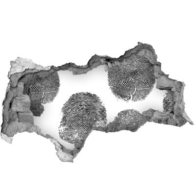 Fotomural autoadhesivo efecto agujero 3d Huella dactilar en la pared