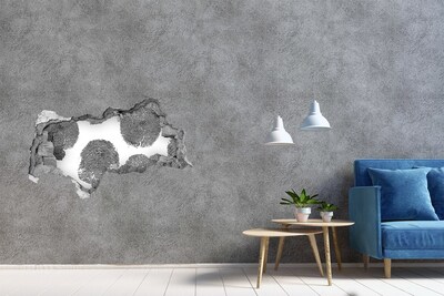 Fotomural autoadhesivo efecto agujero 3d Huella dactilar en la pared