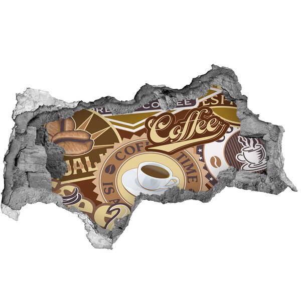 Vinilo efecto 3d pared rota irregular El placer del café