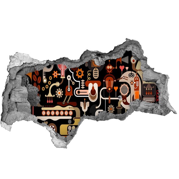 Dziura 3d fototapeta naklejka Futurystyczny świat robotów