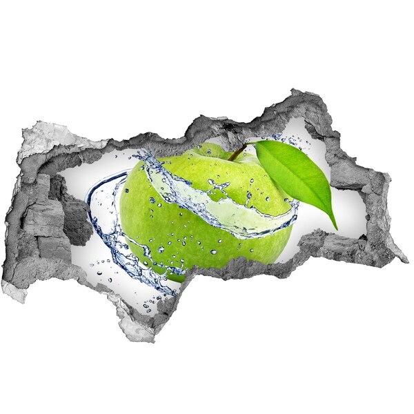 Naklejka 3D dziura na ścianę Zielone jabłko w wodzie