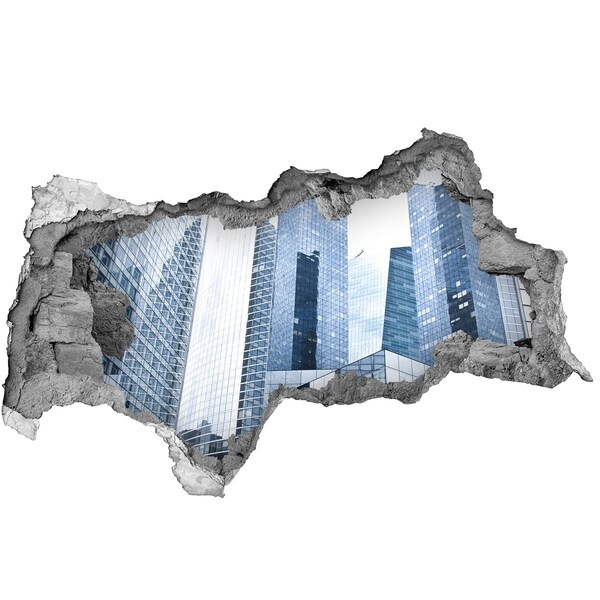 Fototapeta dziura na ścianę 3d Nowoczesna architektura w miejskim krajobrazie