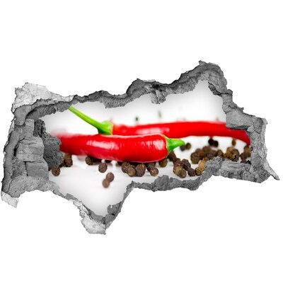 Naklejka 3D dziura na ścianę Ostre przyprawy w kuchni