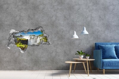 Pegatina decorativa agujero en la pared 3d Cataratas del Iguazú