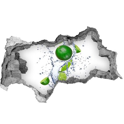 Vinilo efecto 3d pared rota irregular Lima refrescante en agua