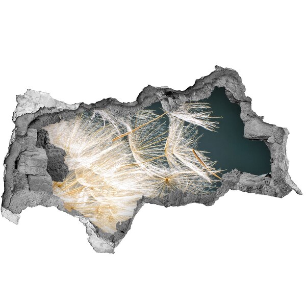 Fotomural autoadhesivo efecto agujero 3d Un paisaje floral detrás del agujero.