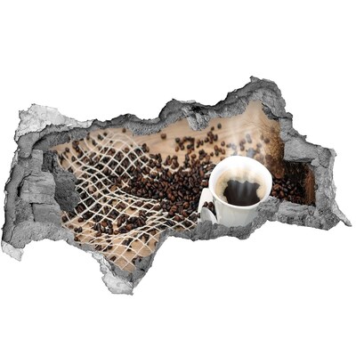 Naklejka 3D dziura Kawa w domowej kawiarni