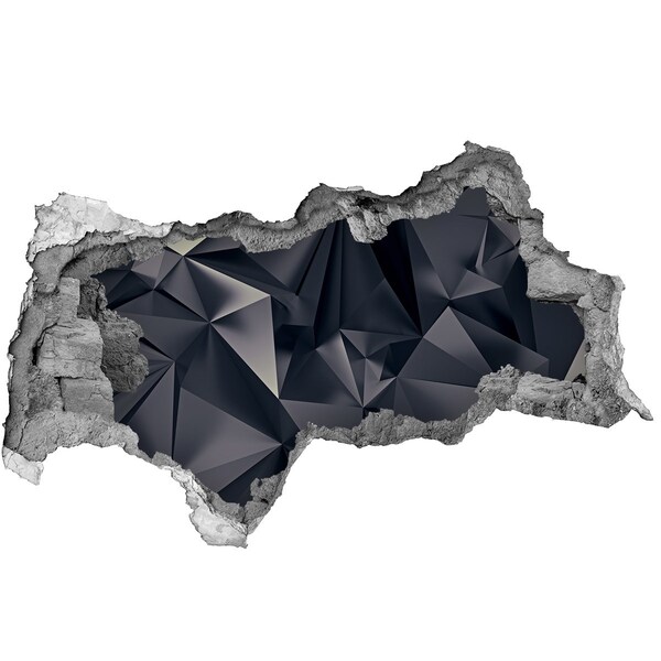 Vinilo efecto 3d pared rota irregular Negro, profundidad geométrica