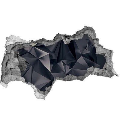 Vinilo efecto 3d pared rota irregular Negro, profundidad geométrica