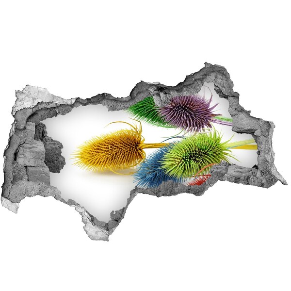 Samoprzylepna dziura naklejka beton Kwiatowa eksplozja w betonie