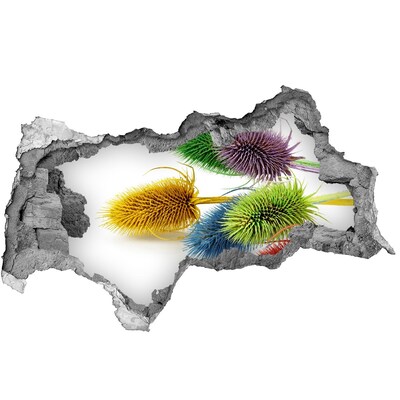 Samoprzylepna dziura naklejka beton Kwiatowa eksplozja w betonie