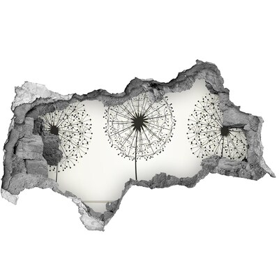 Samoprzylepna dziura na ścianę Dmuchawce na tle ściany