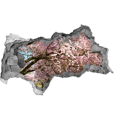 Samoprzylepna dziura na ścianę Kwitnące wiśnie w wiosennym parku