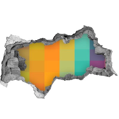 Vinilo efecto 3d pared rota irregular Agujero colorido en la pared