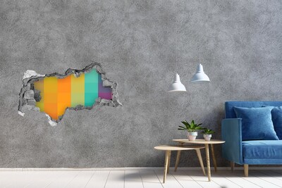 Vinilo efecto 3d pared rota irregular Agujero colorido en la pared