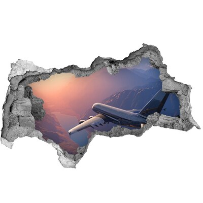 Vinilo adhesivo boquete en la pared rota Vuelo sobre las montañas