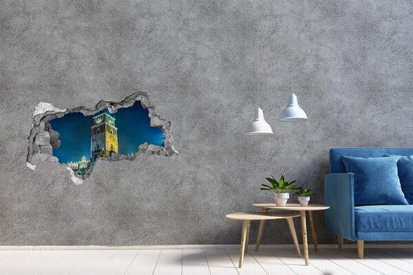Fototapeta dziura na ścianę 3d Zegarowa wieża w Krakowie