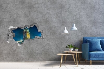 Fototapeta dziura na ścianę 3d Zegarowa wieża w Krakowie