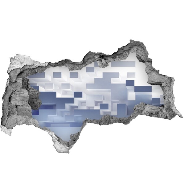 Dziura 3d fototapeta naklejka Abstrakcyjna przestrzeń w niebieskich odcieniach