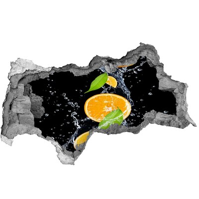 Vinilo efecto 3d pared rota irregular Una refrescante corriente cítrica