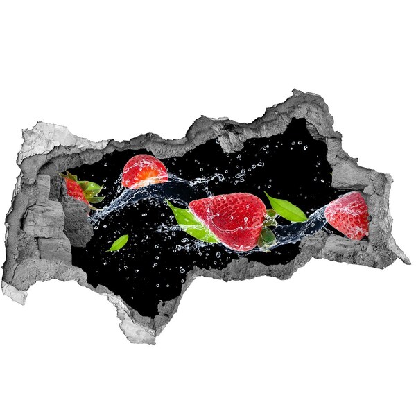 Fotomural autoadhesivo efecto agujero 3d Fresa en agua