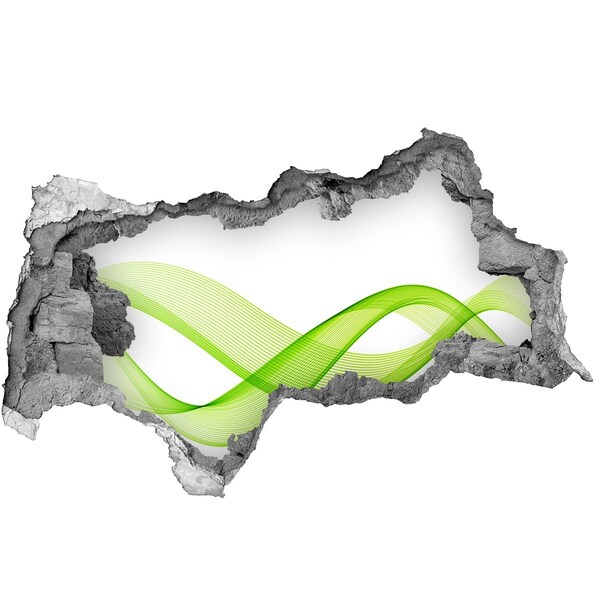 Vinilo efecto 3d pared rota irregular Ola verde en el agujero de la pared