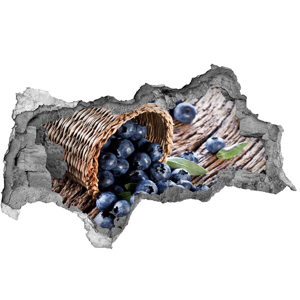 Fotomural autoadhesivo efecto agujero 3d Bayas en una cesta