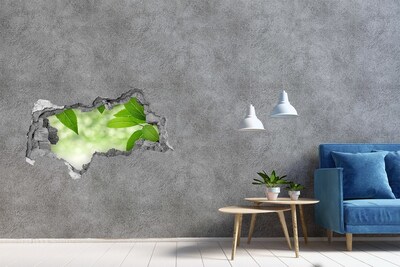 Pegatina decorativa agujero en la pared 3d Un oasis verde en hormigón