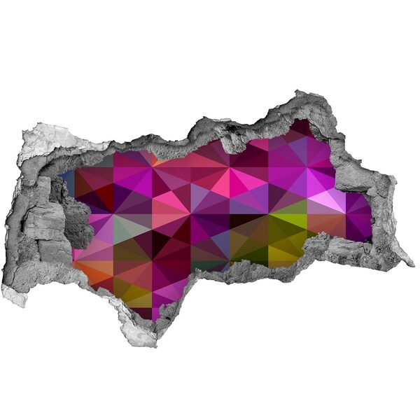 Vinilo efecto 3d pared rota irregular Vidrieras de colores en el agujero de la pared