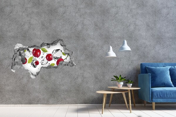 Vinilo adhesivo boquete en la pared rota Fruta en hielo