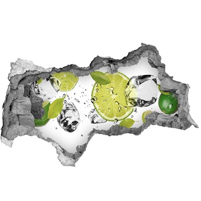Vinilo adhesivo boquete en la pared rota Un cóctel refrescante con lima.