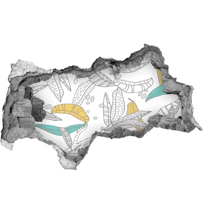 Pegatina decorativa agujero en la pared 3d Un oasis tropical en medio del hormigón