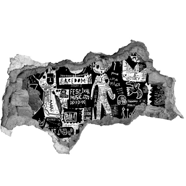 Vinilo efecto 3d pared rota irregular Una expresión artística de libertad