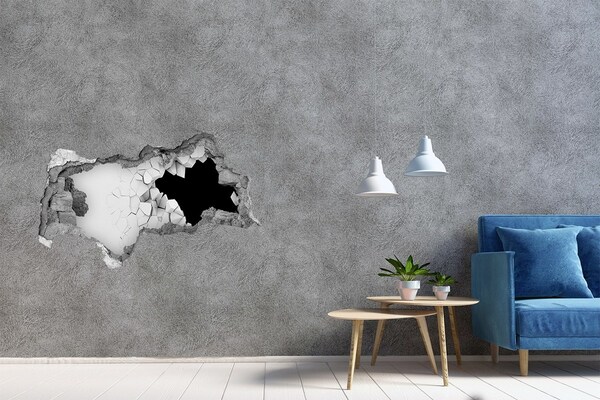 Fotomural autoadhesivo efecto agujero 3d Un muro roto que da al vacío