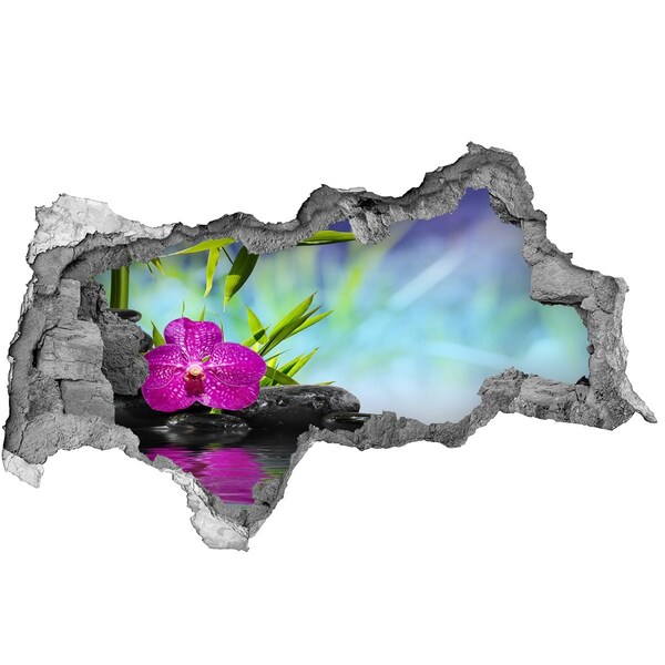 Samoprzylepna dziura na ścianę Oaza spokoju z orchideą