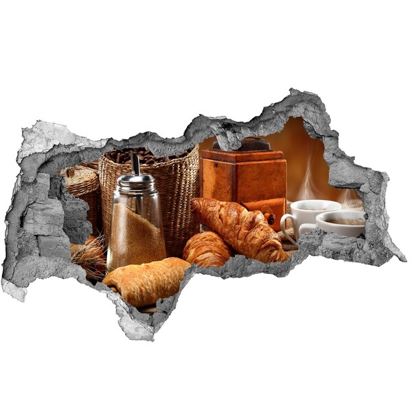 Vinilo efecto 3d pared rota irregular Fiesta en el café