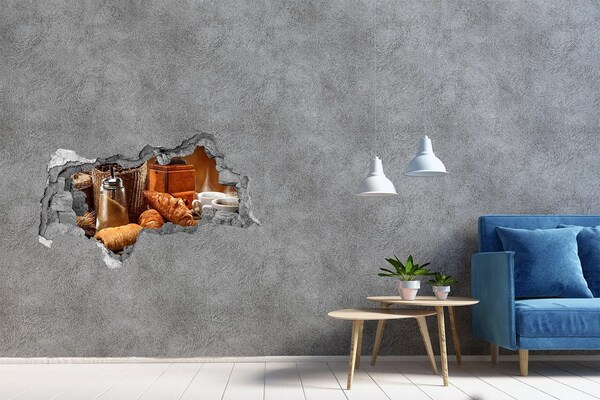 Naklejka 3D dziura okleina beton Kawiarniana uczta