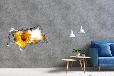 Fotomural autoadhesivo efecto agujero 3d Un sueño floral detrás de la pared.